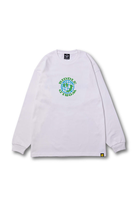 RIDDLE WORLD L/S TEE / WHT