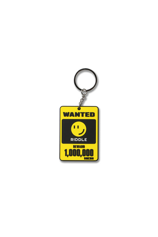 RIDDLE WANTED RUBBER KEY CHAIN